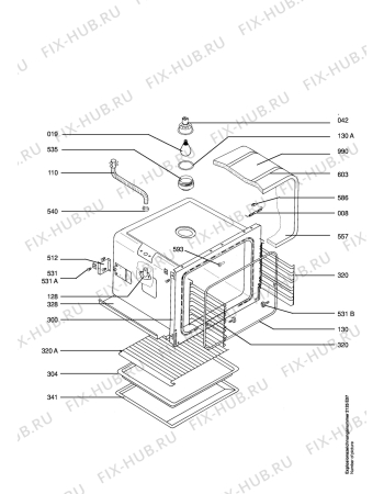 Взрыв-схема плиты (духовки) Aeg E8100-M - Схема узла Section2